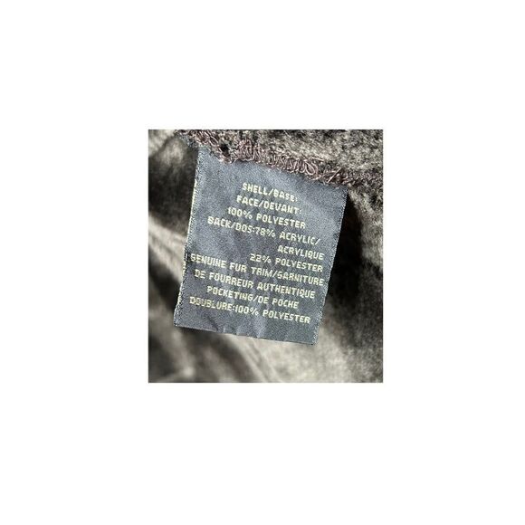 DANA BUCHMAN Chocolate Brown Coat Fur Trim Jacket Knee Length Buttons Womens - Picture 8 of 9